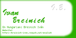 ivan breinich business card